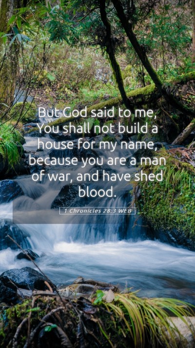 Picture 05 - 1 Chronicles 28:3 WEB Mobile Phone Wallpaper - But God said to me, You shall not build a house - Mobile Bible Verse Wallpaper