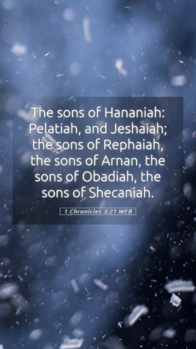 Picture 05 - 1 Chronicles 3:21 WEB Mobile Phone Wallpaper - The sons of Hananiah: Pelatiah, and Jeshaiah; the - Mobile Bible Verse Wallpaper