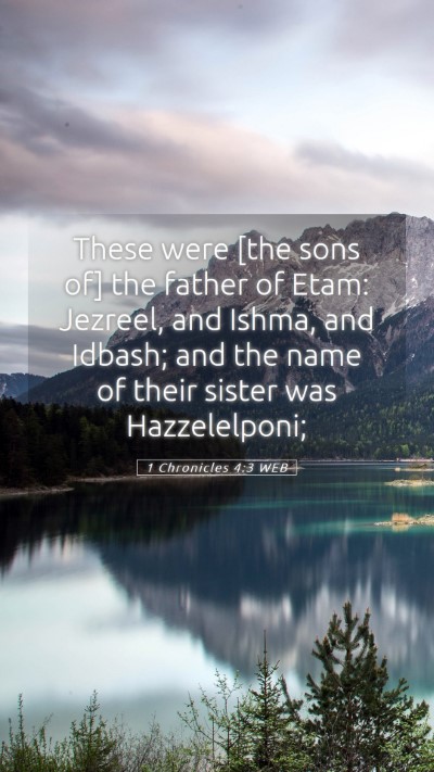 Picture 05 - 1 Chronicles 4:3 WEB Mobile Phone Wallpaper - These were [the sons of] the father of Etam: - Mobile Bible Verse Wallpaper