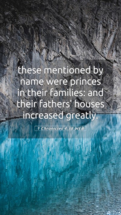Picture 05 - 1 Chronicles 4:38 WEB Mobile Phone Wallpaper - these mentioned by name were princes in their - Mobile Bible Verse Wallpaper