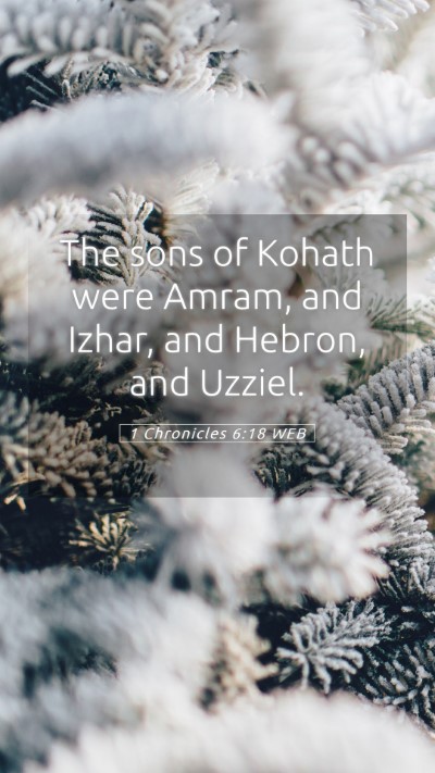 Picture 05 - 1 Chronicles 6:18 WEB Mobile Phone Wallpaper - The sons of Kohath were Amram, and Izhar, and - Mobile Bible Verse Wallpaper