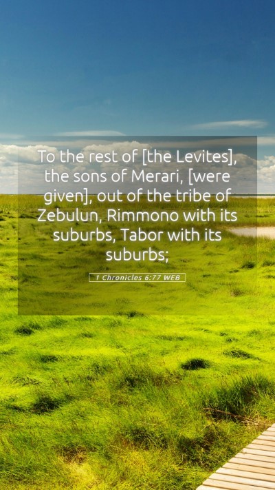 Picture 05 - 1 Chronicles 6:77 WEB Mobile Phone Wallpaper - To the rest of [the Levites], the sons of Merari, - Mobile Bible Verse Wallpaper