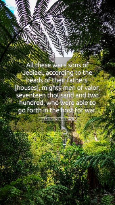 Picture 05 - 1 Chronicles 7:11 WEB Mobile Phone Wallpaper - All these were sons of Jediael, according to the - Mobile Bible Verse Wallpaper
