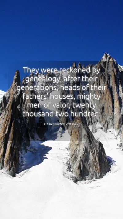 Picture 05 - 1 Chronicles 7:9 WEB Mobile Phone Wallpaper - They were reckoned by genealogy, after their - Mobile Bible Verse Wallpaper