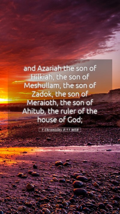 Picture 05 - 1 Chronicles 9:11 WEB Mobile Phone Wallpaper - and Azariah the son of Hilkiah, the son of - Mobile Bible Verse Wallpaper