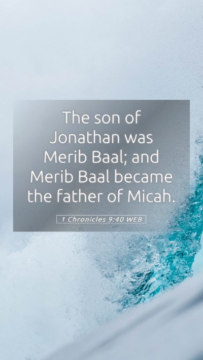 Picture 05 - 1 Chronicles 9:40 WEB Mobile Phone Wallpaper - The son of Jonathan was Merib Baal; and Merib - Mobile Bible Verse Wallpaper