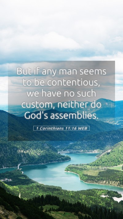 Picture 05 - 1 Corinthians 11:16 WEB Mobile Phone Wallpaper - But if any man seems to be contentious, we have - Mobile Bible Verse Wallpaper