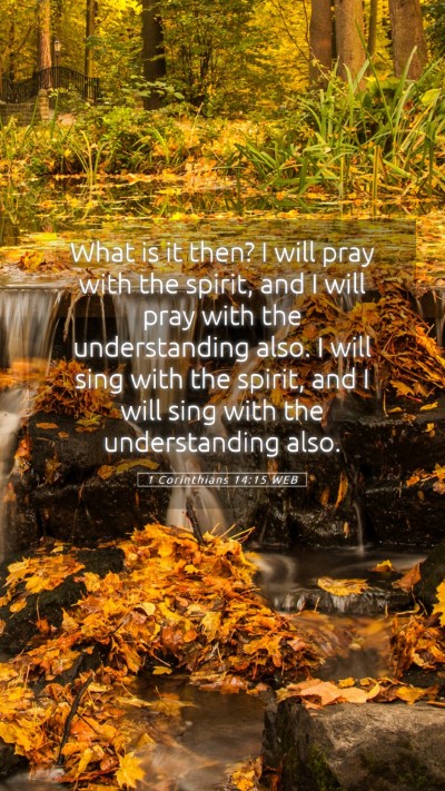 Picture 05 - 1 Corinthians 14:15 WEB Mobile Phone Wallpaper - What is it then? I will pray with the spirit, and - Mobile Bible Verse Wallpaper