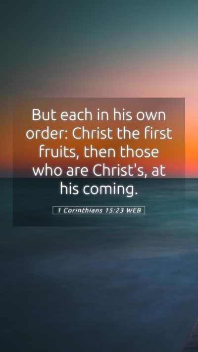 Picture 05 - 1 Corinthians 15:23 WEB Mobile Phone Wallpaper - But each in his own order: Christ the first - Mobile Bible Verse Wallpaper