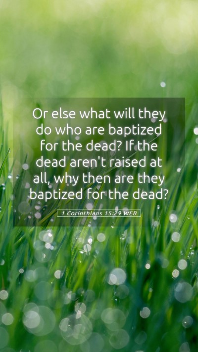 Picture 05 - 1 Corinthians 15:29 WEB Mobile Phone Wallpaper - Or else what will they do who are baptized for - Mobile Bible Verse Wallpaper