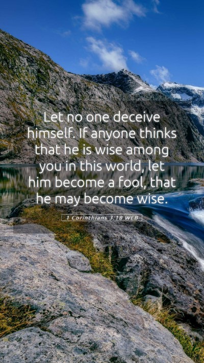 Picture 05 - 1 Corinthians 3:18 WEB Mobile Phone Wallpaper - Let no one deceive himself. If anyone thinks that - Mobile Bible Verse Wallpaper