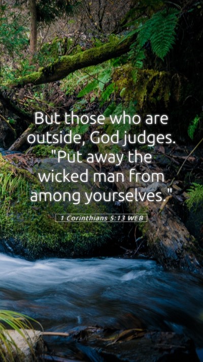 Picture 05 - 1 Corinthians 5:13 WEB Mobile Phone Wallpaper - But those who are outside, God judges. 
