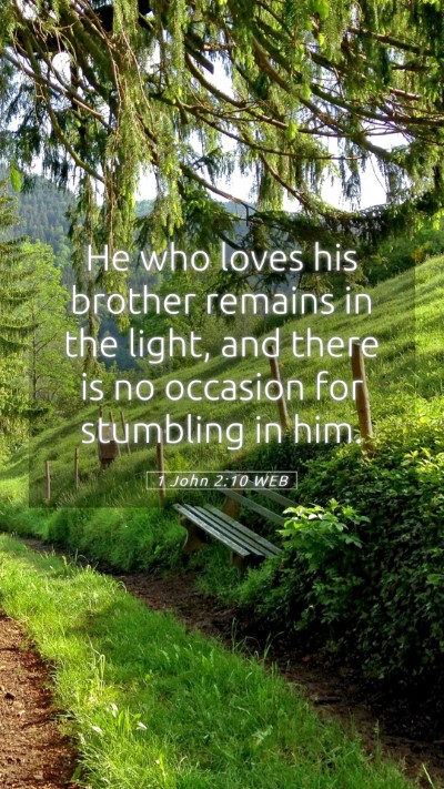 Picture 05 - 1 John 2:10 WEB Mobile Phone Wallpaper - He who loves his brother remains in the light, - Mobile Bible Verse Wallpaper
