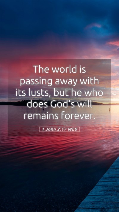 Picture 05 - 1 John 2:17 WEB Mobile Phone Wallpaper - The world is passing away with its lusts, but he - Mobile Bible Verse Wallpaper