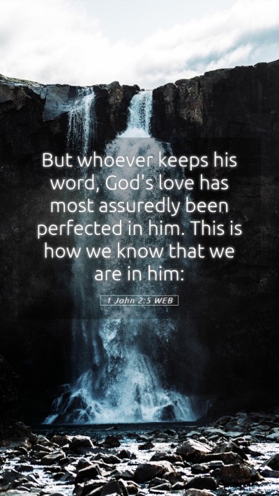 Picture 05 - 1 John 2:5 WEB Mobile Phone Wallpaper - But whoever keeps his word, God's love has most - Mobile Bible Verse Wallpaper