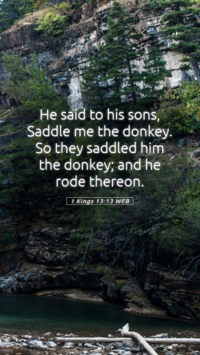 Picture 05 - 1 Kings 13:13 WEB Mobile Phone Wallpaper - He said to his sons, Saddle me the donkey. So - Mobile Bible Verse Wallpaper