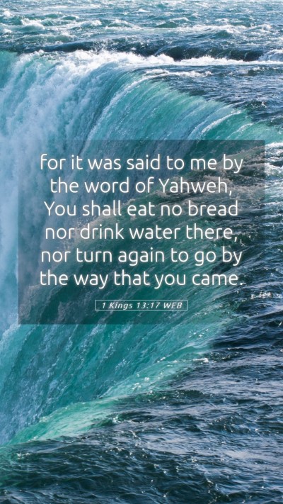 Picture 05 - 1 Kings 13:17 WEB Mobile Phone Wallpaper - for it was said to me by the word of Yahweh, You - Mobile Bible Verse Wallpaper