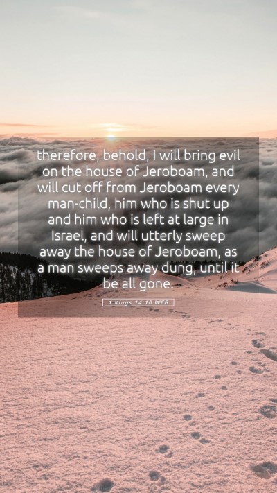 Picture 05 - 1 Kings 14:10 WEB Mobile Phone Wallpaper - therefore, behold, I will bring evil on the house - Mobile Bible Verse Wallpaper