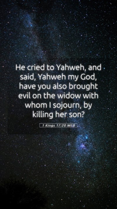 Picture 05 - 1 Kings 17:20 WEB Mobile Phone Wallpaper - He cried to Yahweh, and said, Yahweh my God, have - Mobile Bible Verse Wallpaper