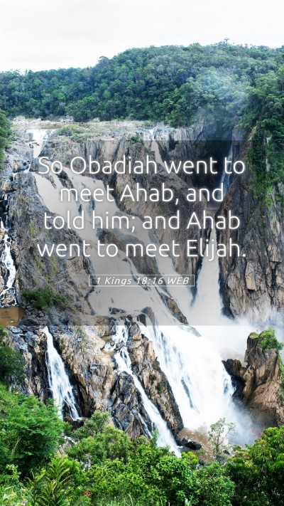 Picture 05 - 1 Kings 18:16 WEB Mobile Phone Wallpaper - So Obadiah went to meet Ahab, and told him; and - Mobile Bible Verse Wallpaper