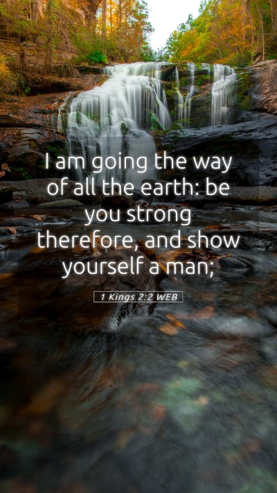 Picture 05 - 1 Kings 2:2 WEB Mobile Phone Wallpaper - I am going the way of all the earth: be you - Mobile Bible Verse Wallpaper