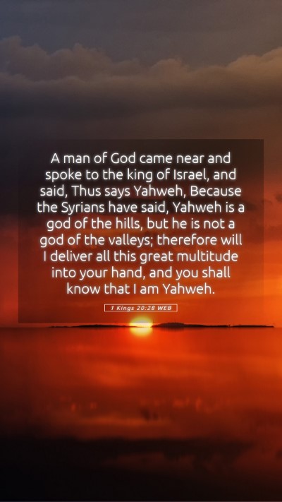 Picture 05 - 1 Kings 20:28 WEB Mobile Phone Wallpaper - A man of God came near and spoke to the king of - Mobile Bible Verse Wallpaper