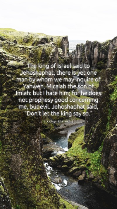 Picture 05 - 1 Kings 22:8 WEB Mobile Phone Wallpaper - The king of Israel said to Jehoshaphat, there is - Mobile Bible Verse Wallpaper