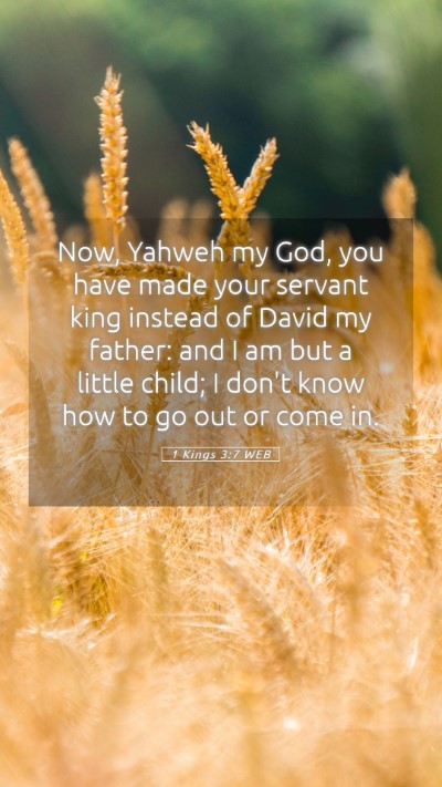 Picture 05 - 1 Kings 3:7 WEB Mobile Phone Wallpaper - Now, Yahweh my God, you have made your servant - Mobile Bible Verse Wallpaper