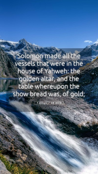 Picture 05 - 1 Kings 7:48 WEB Mobile Phone Wallpaper - Solomon made all the vessels that were in the - Mobile Bible Verse Wallpaper