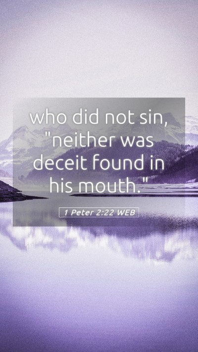 Picture 05 - 1 Peter 2:22 WEB Mobile Phone Wallpaper - who did not sin, 