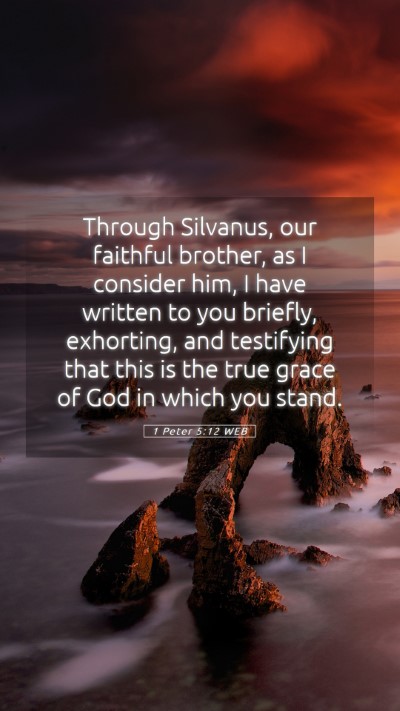 Picture 05 - 1 Peter 5:12 WEB Mobile Phone Wallpaper - Through Silvanus, our faithful brother, as I - Mobile Bible Verse Wallpaper