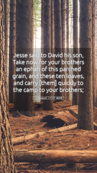 Picture 05 - 1 Samuel 17:17 WEB Mobile Phone Wallpaper - Jesse said to David his son, Take now for your - Mobile Bible Verse Wallpaper