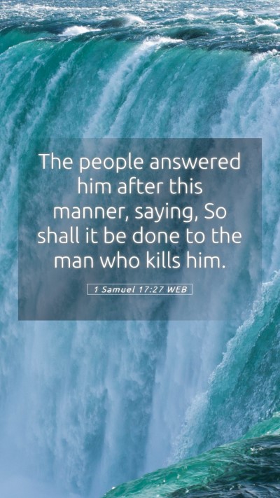 Picture 05 - 1 Samuel 17:27 WEB Mobile Phone Wallpaper - The people answered him after this manner, - Mobile Bible Verse Wallpaper