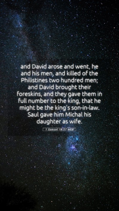 Picture 05 - 1 Samuel 18:27 WEB Mobile Phone Wallpaper - and David arose and went, he and his men, and - Mobile Bible Verse Wallpaper