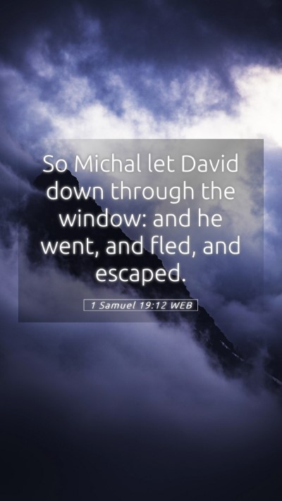 Picture 05 - 1 Samuel 19:12 WEB Mobile Phone Wallpaper - So Michal let David down through the window: and - Mobile Bible Verse Wallpaper