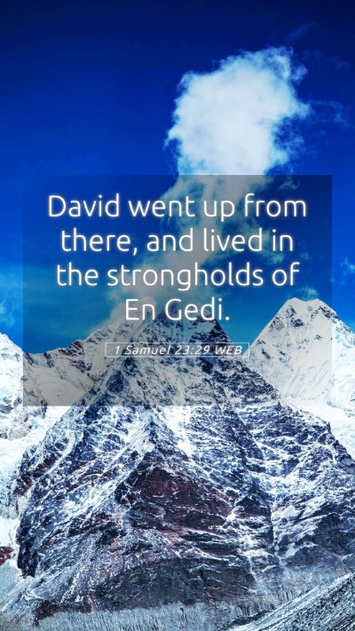 Picture 05 - 1 Samuel 23:29 WEB Mobile Phone Wallpaper - David went up from there, and lived in the - Mobile Bible Verse Wallpaper