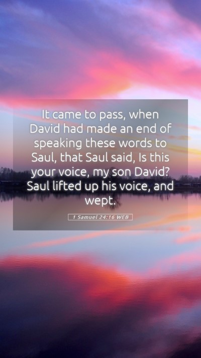Picture 05 - 1 Samuel 24:16 WEB Mobile Phone Wallpaper - It came to pass, when David had made an end of - Mobile Bible Verse Wallpaper