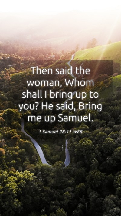 Picture 05 - 1 Samuel 28:11 WEB Mobile Phone Wallpaper - Then said the woman, Whom shall I bring up to - Mobile Bible Verse Wallpaper