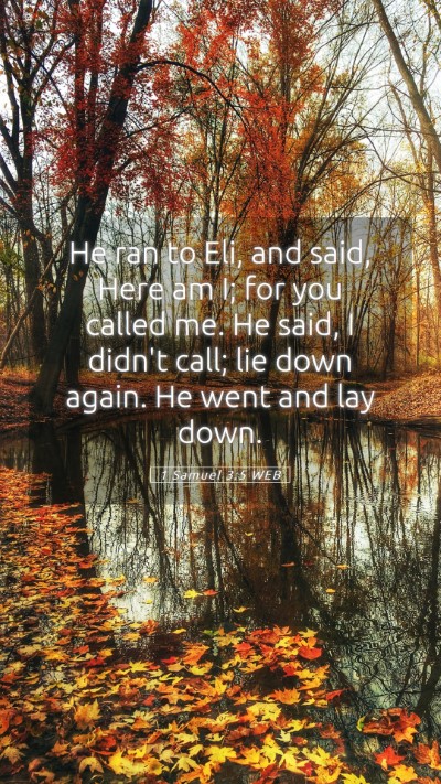 Picture 05 - 1 Samuel 3:5 WEB Mobile Phone Wallpaper - He ran to Eli, and said, Here am I; for you - Mobile Bible Verse Wallpaper