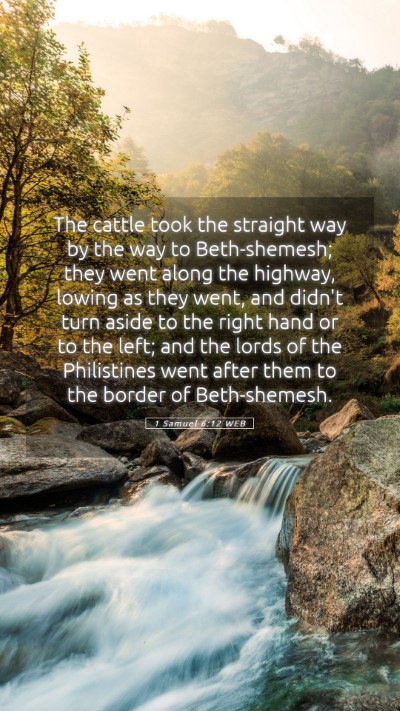 Picture 05 - 1 Samuel 6:12 WEB Mobile Phone Wallpaper - The cattle took the straight way by the way to - Mobile Bible Verse Wallpaper