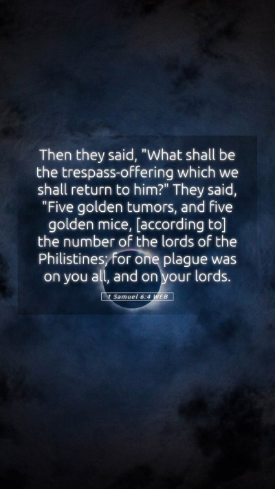 Picture 05 - 1 Samuel 6:4 WEB Mobile Phone Wallpaper - Then they said, 
