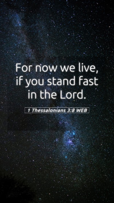 Picture 05 - 1 Thessalonians 3:8 WEB Mobile Phone Wallpaper - For now we live, if you stand fast in the - Mobile Bible Verse Wallpaper