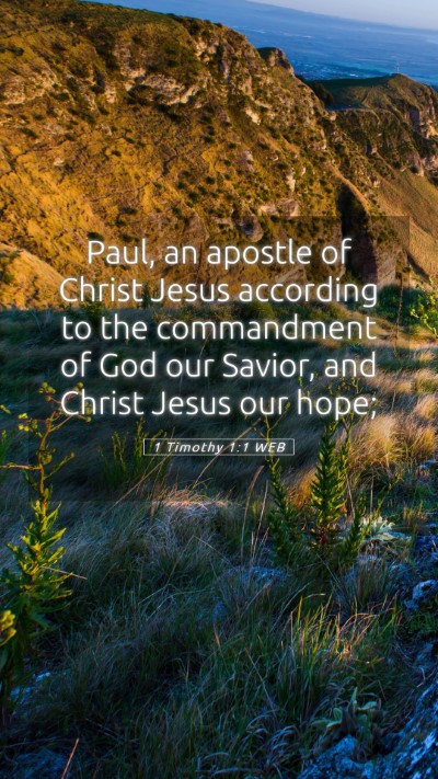 Picture 05 - 1 Timothy 1:1 WEB Mobile Phone Wallpaper - Paul, an apostle of Christ Jesus according to the - Mobile Bible Verse Wallpaper