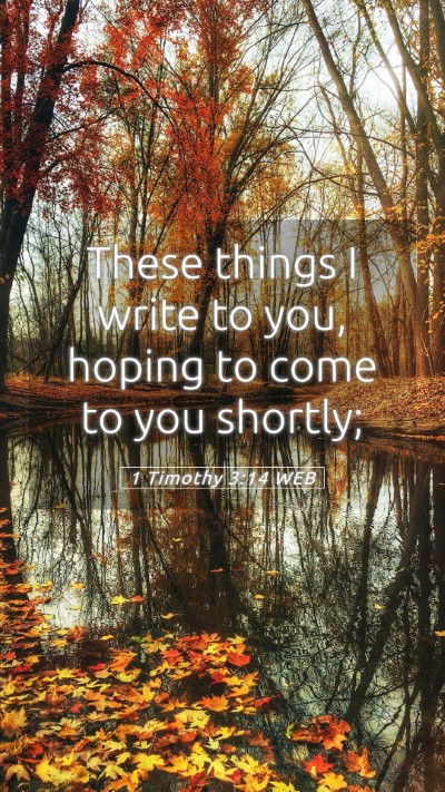 Picture 05 - 1 Timothy 3:14 WEB Mobile Phone Wallpaper - These things I write to you, hoping to come to - Mobile Bible Verse Wallpaper