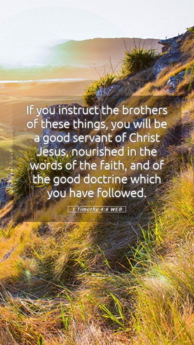 Picture 05 - 1 Timothy 4:6 WEB Mobile Phone Wallpaper - If you instruct the brothers of these things, you - Mobile Bible Verse Wallpaper
