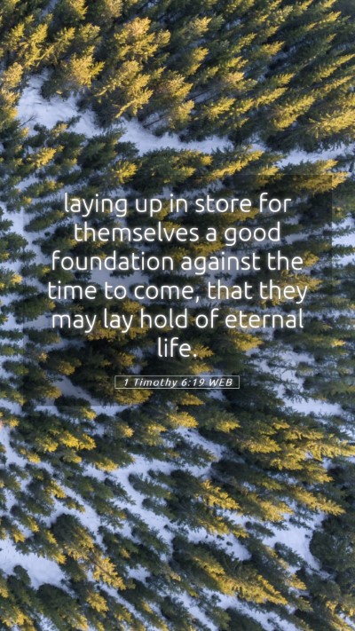 Picture 05 - 1 Timothy 6:19 WEB Mobile Phone Wallpaper - laying up in store for themselves a good - Mobile Bible Verse Wallpaper