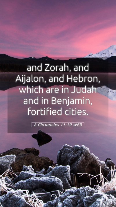 Picture 05 - 2 Chronicles 11:10 WEB Mobile Phone Wallpaper - and Zorah, and Aijalon, and Hebron, which are in - Mobile Bible Verse Wallpaper