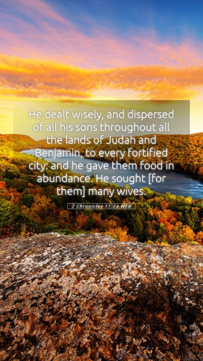 Picture 05 - 2 Chronicles 11:23 WEB Mobile Phone Wallpaper - He dealt wisely, and dispersed of all his sons - Mobile Bible Verse Wallpaper