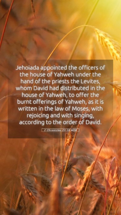 Picture 05 - 2 Chronicles 23:18 WEB Mobile Phone Wallpaper - Jehoiada appointed the officers of the house of - Mobile Bible Verse Wallpaper