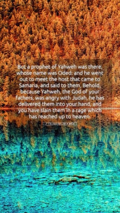 Picture 05 - 2 Chronicles 28:9 WEB Mobile Phone Wallpaper - But a prophet of Yahweh was there, whose name was - Mobile Bible Verse Wallpaper